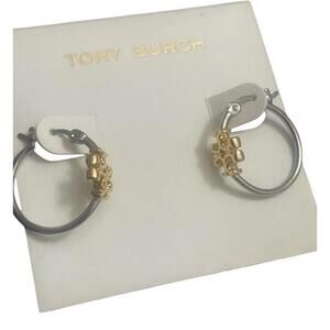 Chic Tory Burch Gold and Silver Hoop Earrings